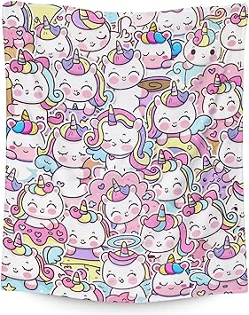Unicorn Blanket Gifts - 40"x50" Cute Throw for Girls & Women - Pink Soft Fuzzy Blankets for Bed, Couch & Living Room