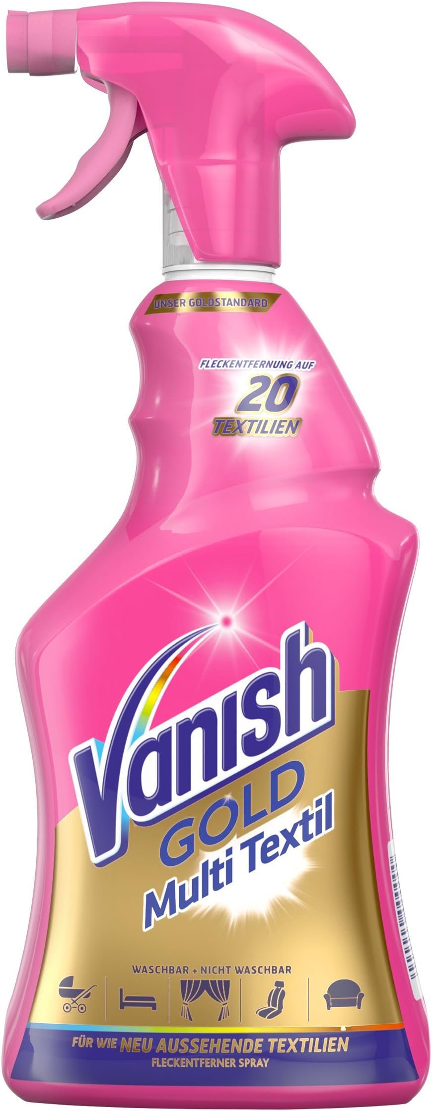 Vanish Multi textile cleaner for upholstery, car seats and strollers - upholstery cleaner against dirt and odors for targeted use - 1 x 660 ml