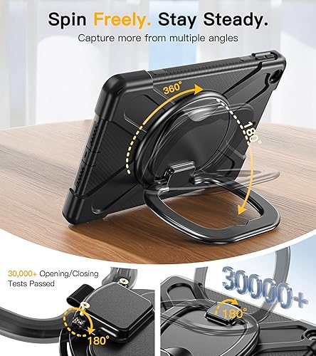 Miniatura 7 de BRAECN Funda de silicona resistente para 10.2 pulgadas, 9, 8 y 7 generación, con protector de pantalla integrado, agarre de asa, soporte, correa,