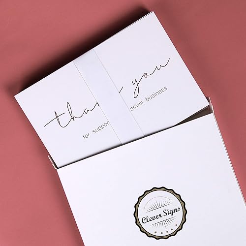 Miniatura 8 de CLEVER SIGNS 200 tarjetas de agradecimiento por apoyar mis pequeñas empresas, diseño elegante y profesional, 2 x 3.5 pulgadas, recomendadas para