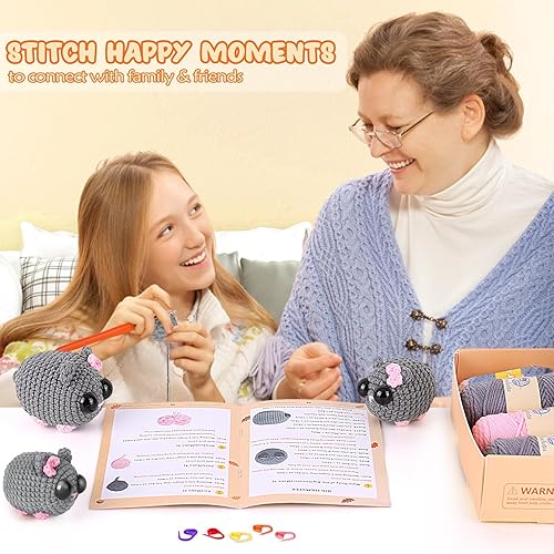 Miniatura 3 de Kit de ganchillo para principiantes, kit de ganchillo para principiantes para adultos con tutoriales en video paso a paso, kits de animales de