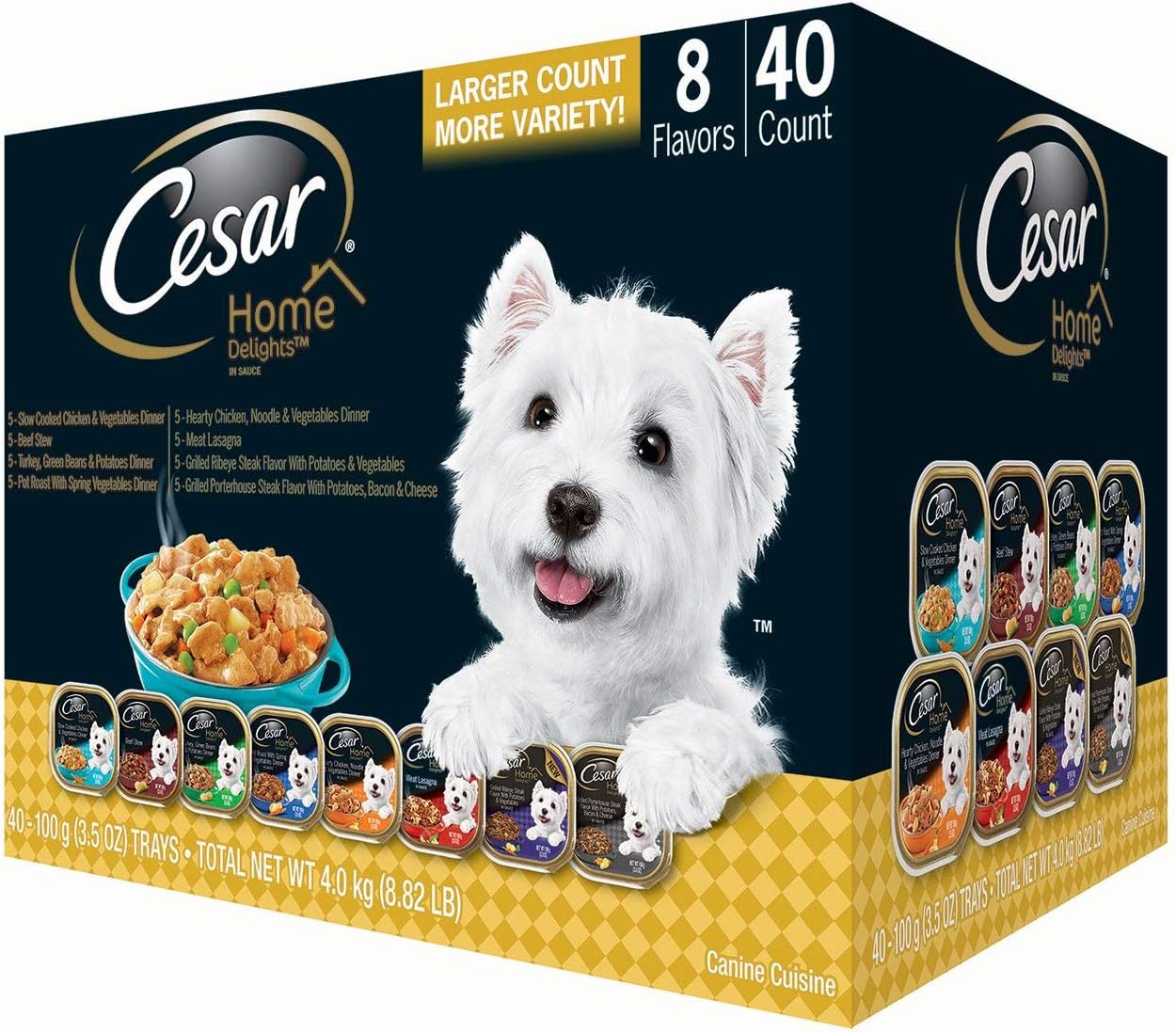 An Item of Cesar Home Delights Wet Dog Food, Variety Pack (3.5 oz, 40 ct.) - Pack of 1