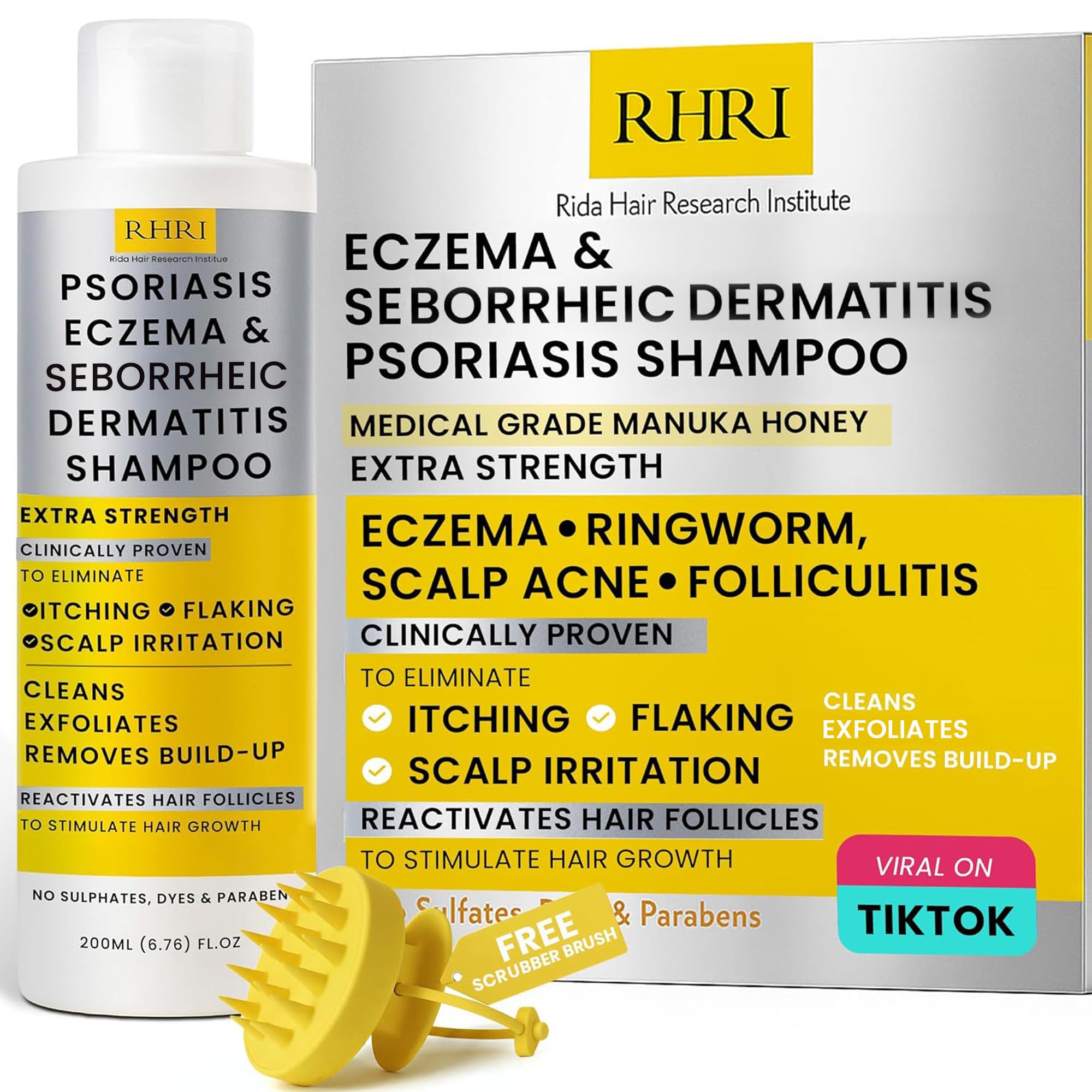 Psoriasis Shampoo for Men & Women | Itchy Scalp Treatment with Manuka Honey | Best for Eczema, Seborrheic Dermatitis, Ringworm & Folliculitis Scalp Treatment