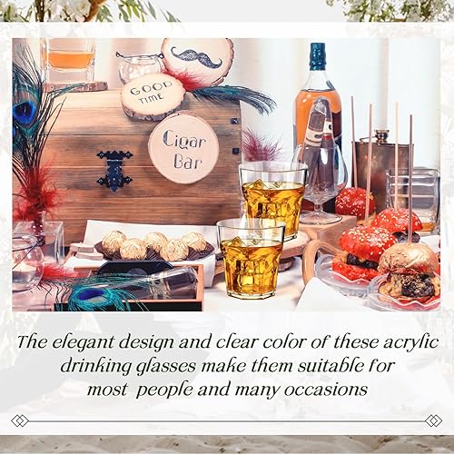 Vista 29 de Tioncy 50 vasos acrílicos de 4.5 onzas, vasos pequeños de whisky, vasos transparentes a granel, irrompibles, apilables, mezclados, mini tazas