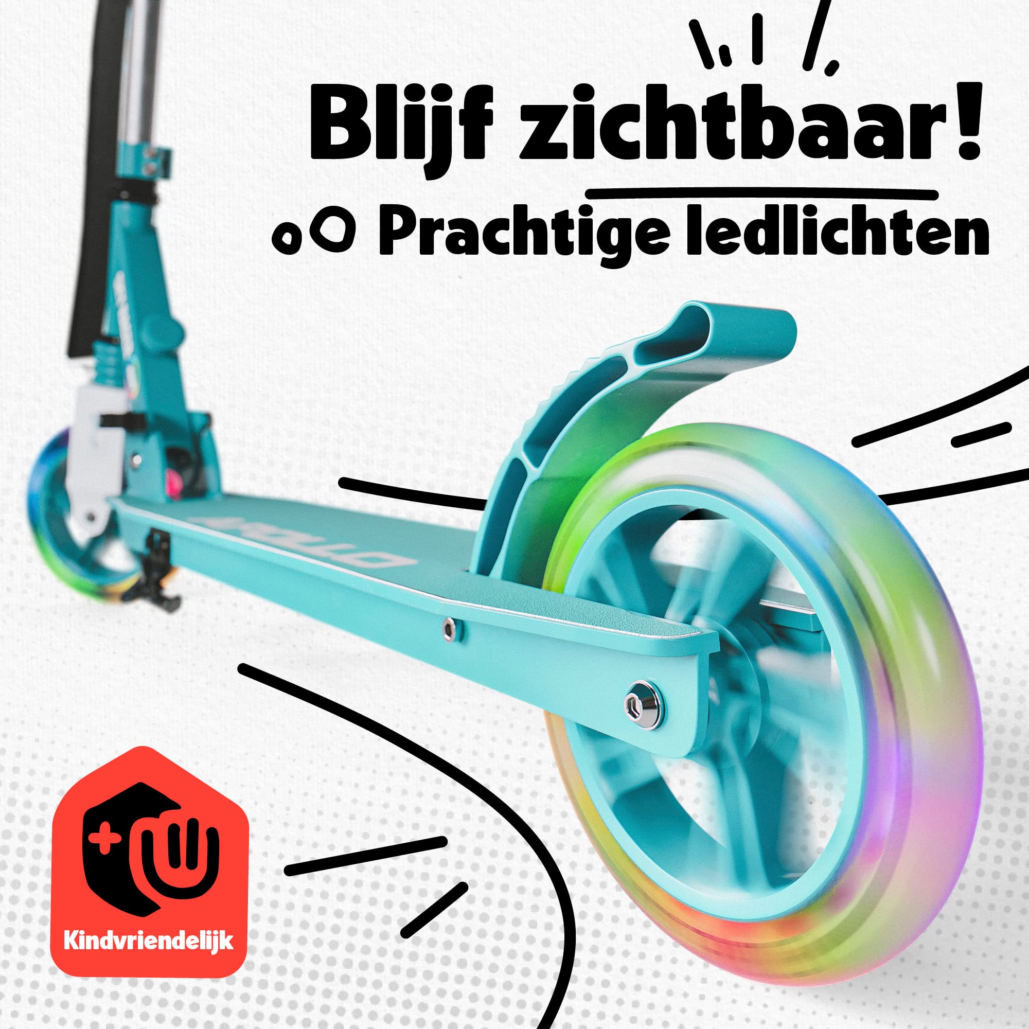 Apollo SkyRacer 145 mm Step opvouwbaar met vering en LED-wielen