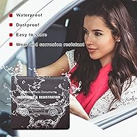 Vista 6 de 2 soportes para seguro de registro de automóvil, cartera para tarjetas y documentos con cierre de cinta mágica, para autos, camiones, SUV