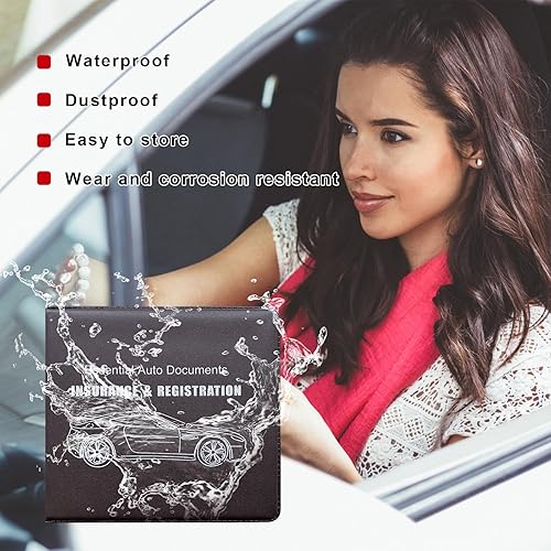 Miniatura 6 de 2 soportes para seguro de registro de automóvil, cartera para tarjetas y documentos con cierre de cinta mágica, para autos, camiones, SUV,