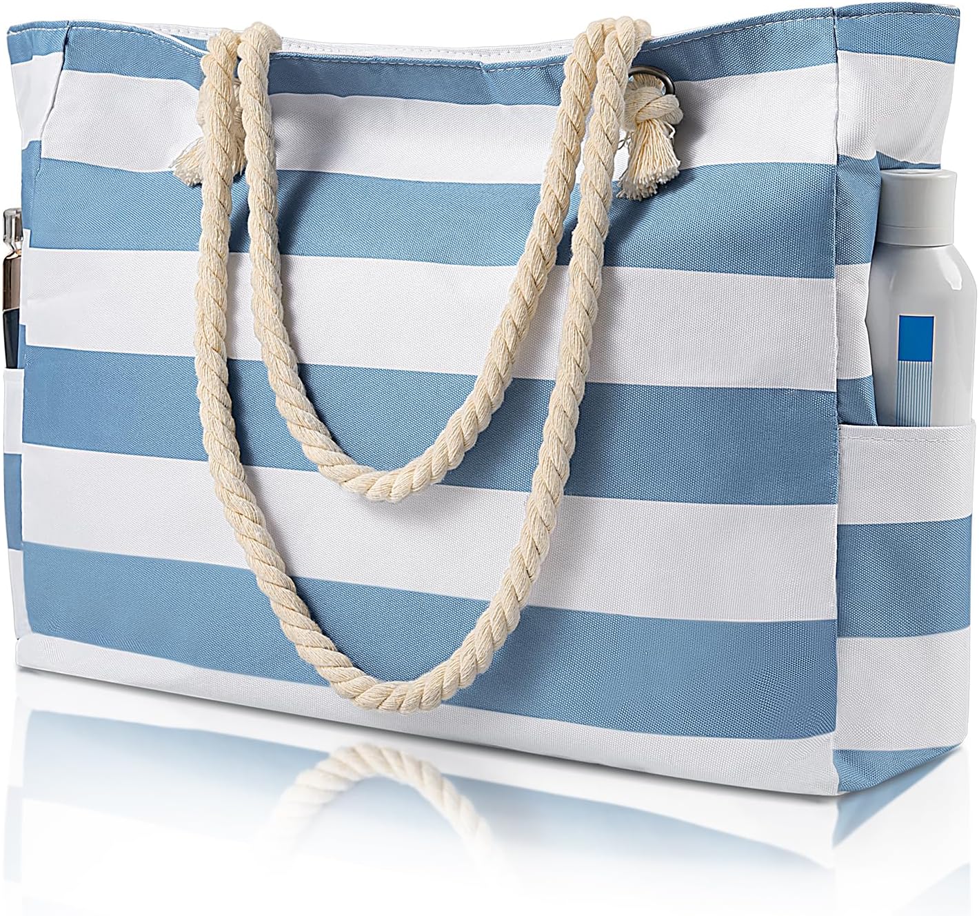 Beach Bags For Women - Large Beach Bags with Zipper Waterproof Sandproof Swim Pool Beach Bag