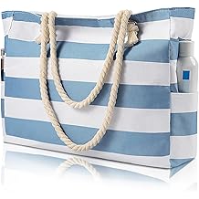Beach Bags For Women - Large Beach Bags with Zipper Waterproof Sandproof Swim Pool Beach Bag
