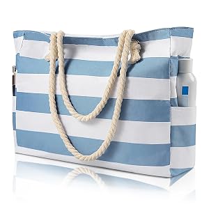 Pleneal Beach Bags For Women - Large Beach Bags with Zipper Waterproof Sandproof Swim Pool Beach Bag