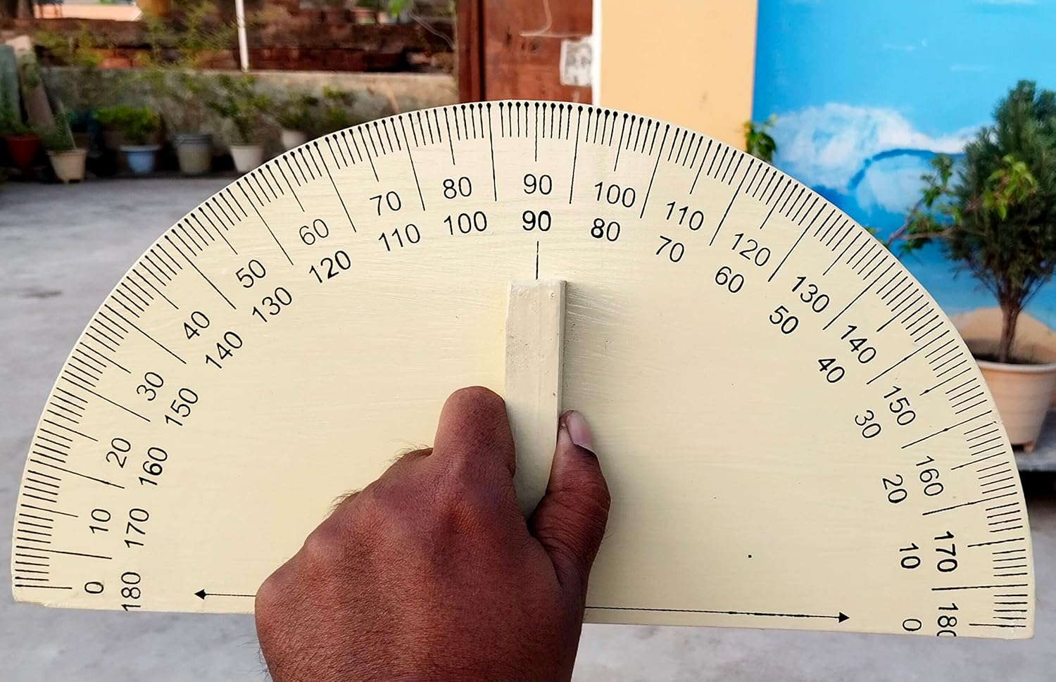 Teacher's 180 degree Big Wooden Protractor | Geometry kit for School ...