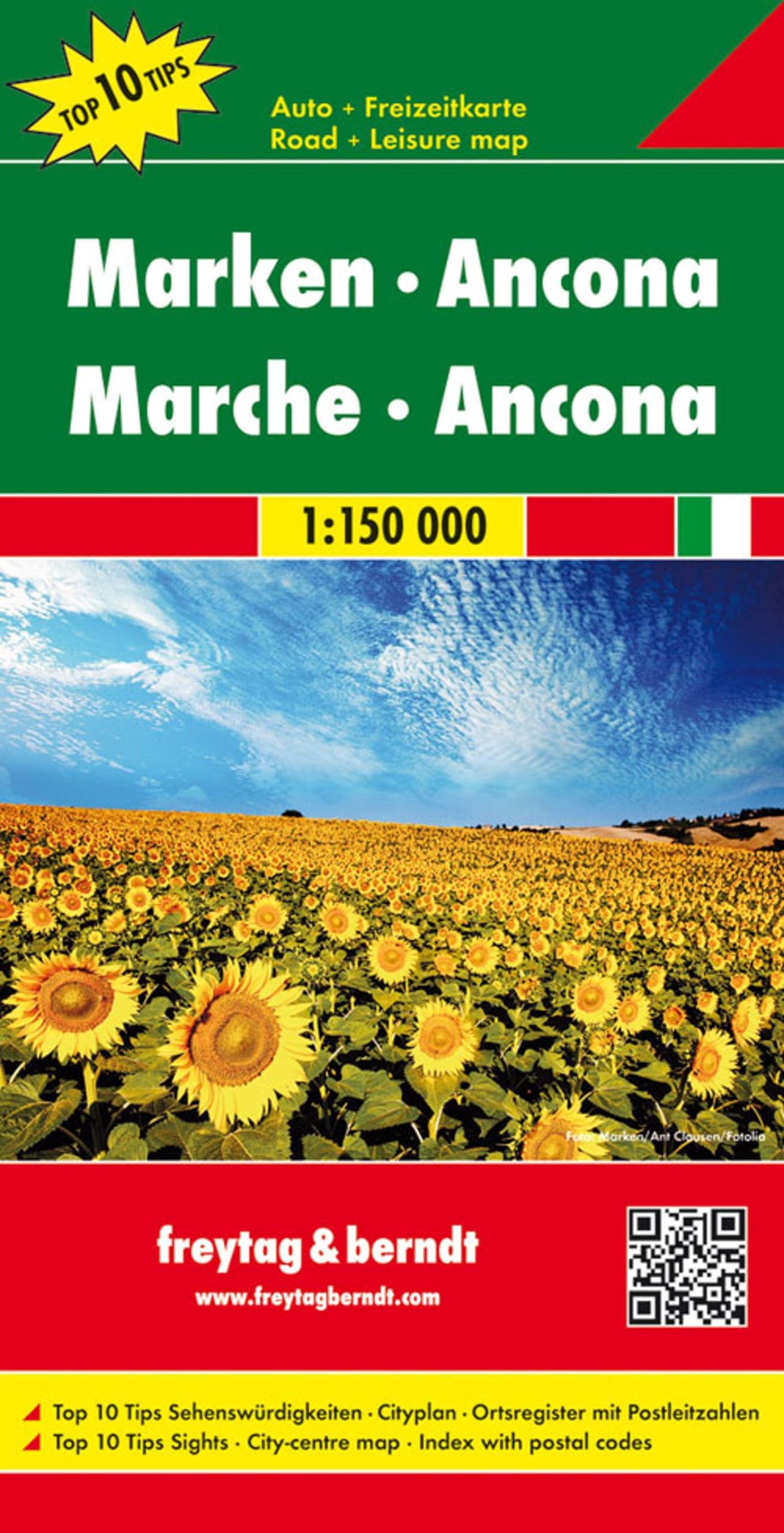 Marken - Ancona T10 f&b (+r): Toeristische wegenkaart 1:150 000
