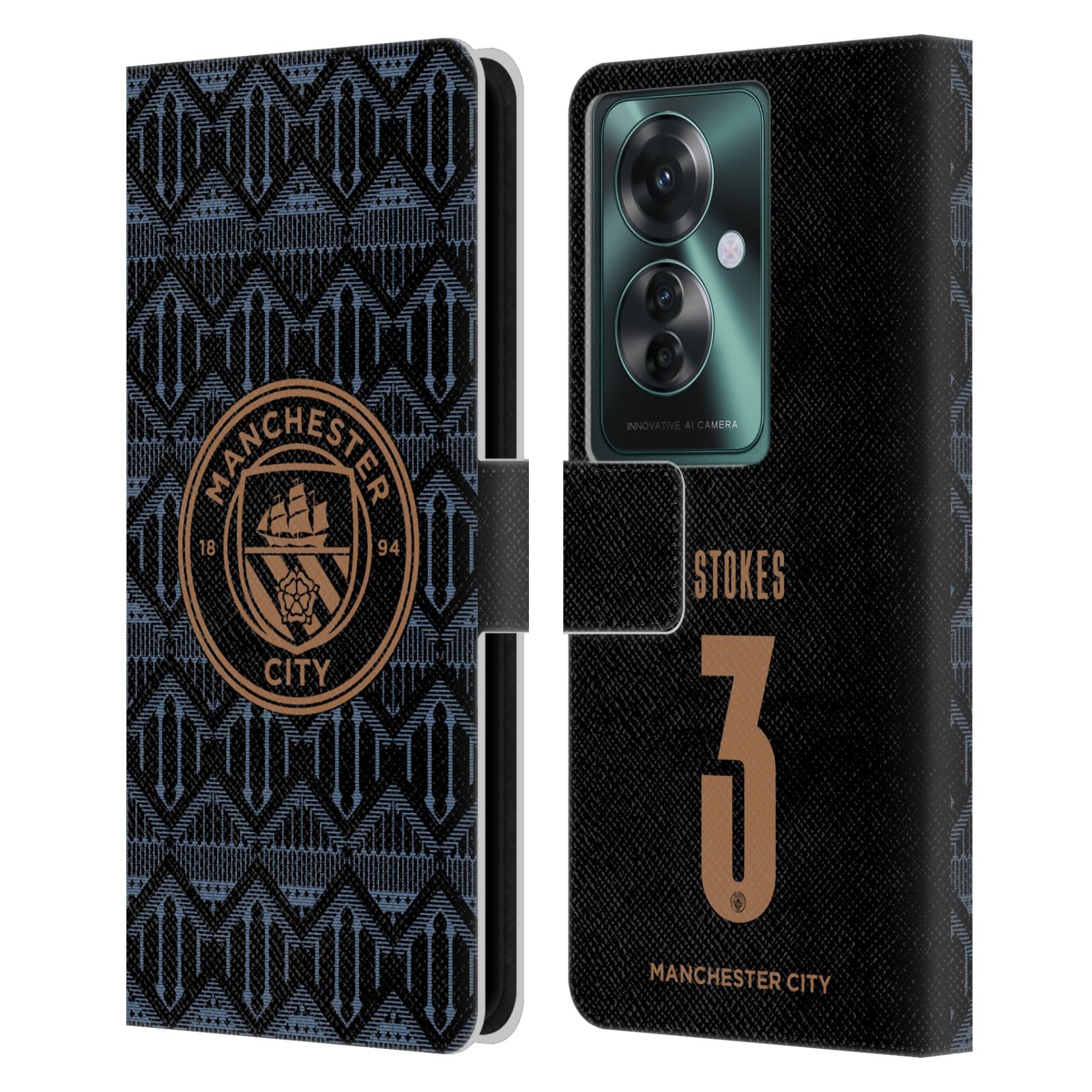 Head Case Designs Officially Licensed Manchester City Man City FC Demi Stokes 2020/21 Women's Away Kit Group 1 Leather Wallet Case Compatible with Oppo Reno11 F 5G / F25 Pro 5G