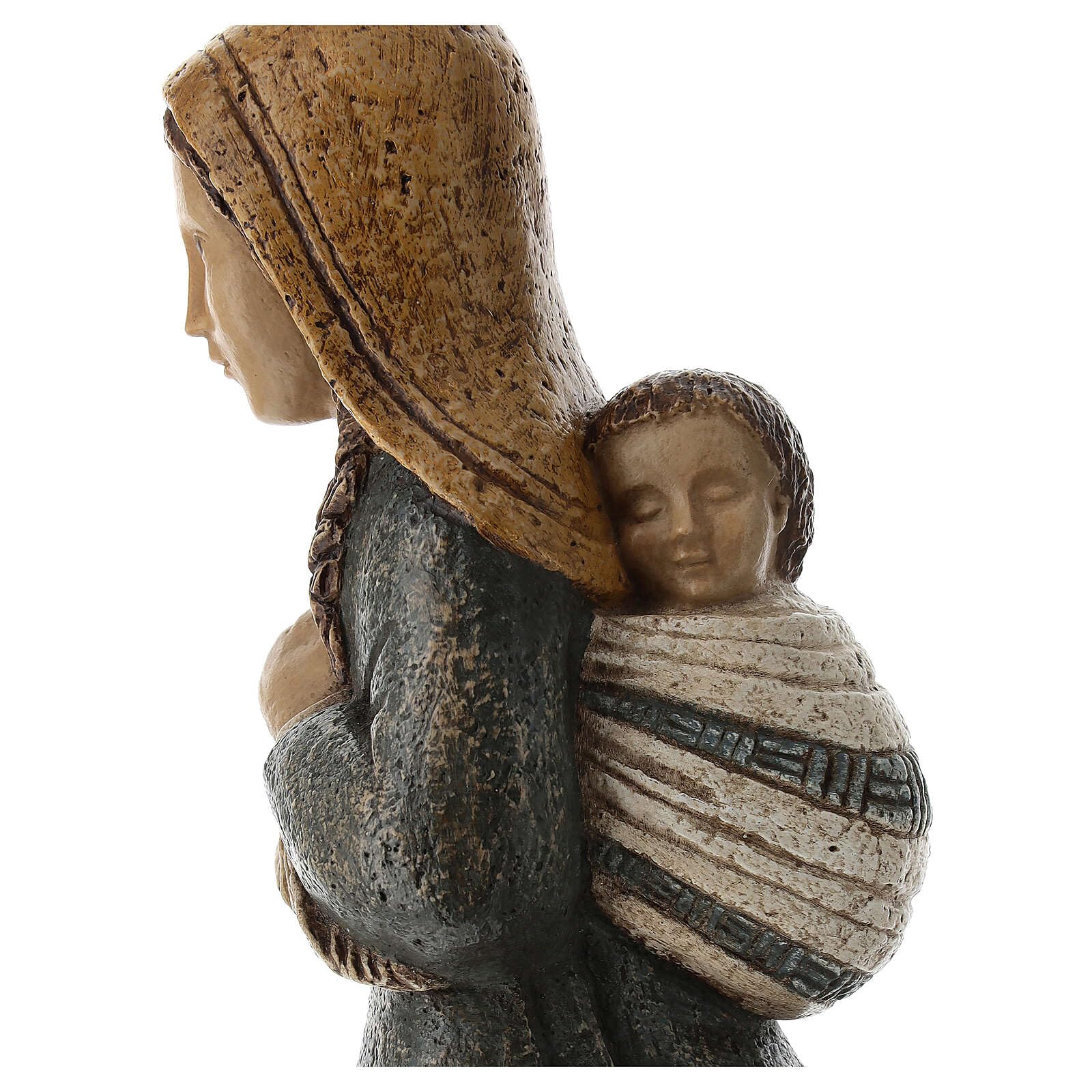 Shepherdess with Spikes and Child for Rural Nativity Scene Blue