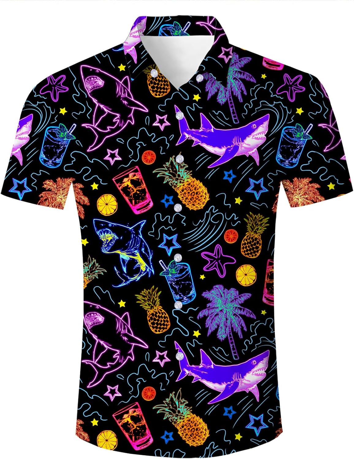Goodstoworld Men's Novelty Hawaiian Button Down Shirts image 5