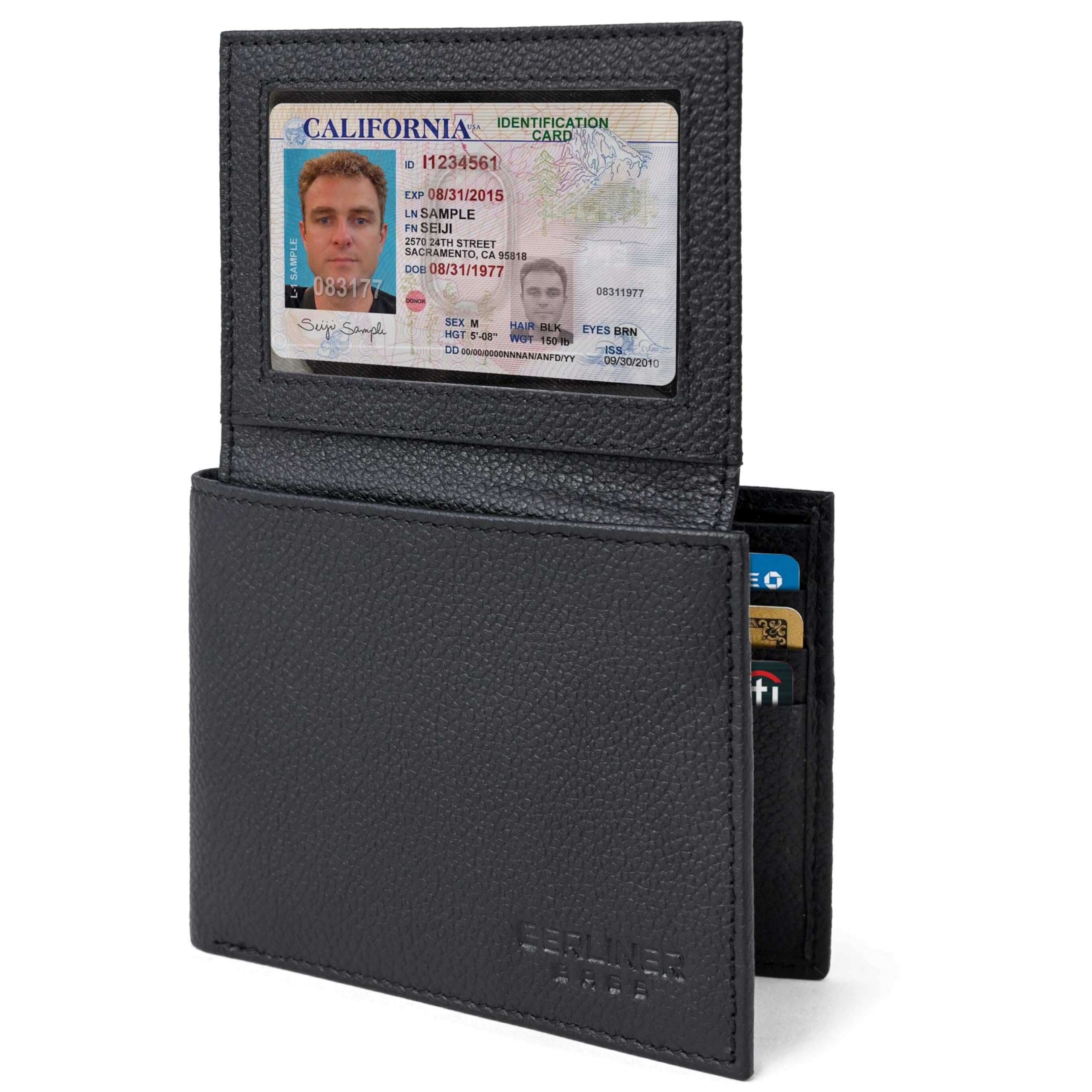 Berliner Bags Peter Cartera de Piel Auténtica Hombre con 8 Tarjetas y RFID
