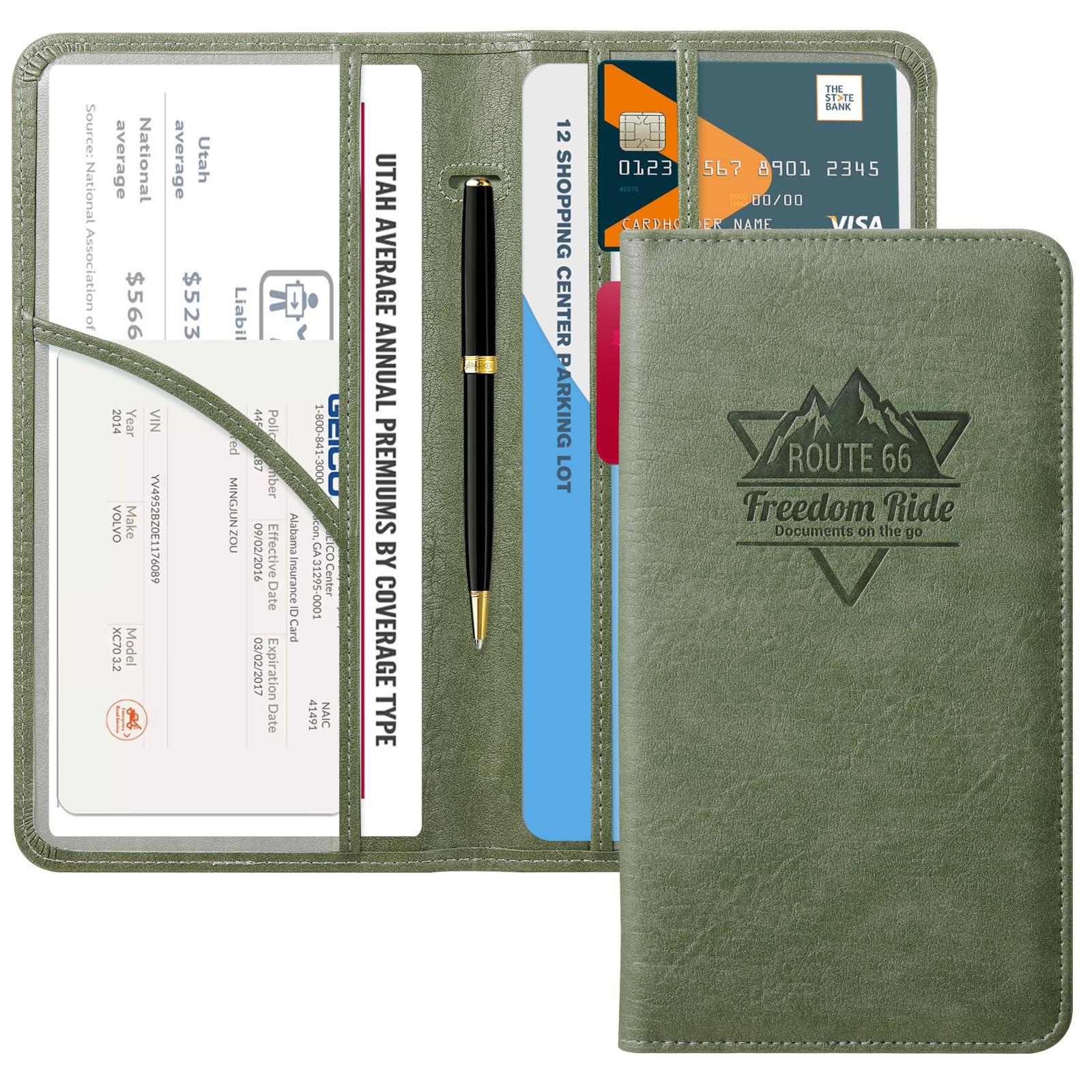 CoBak Car Registration and Insurance Holder | Vehicle Glove Box Organizer, Auto Truck Compartment Document Case with Magnetic Closure for Insurance &amp; Driver License