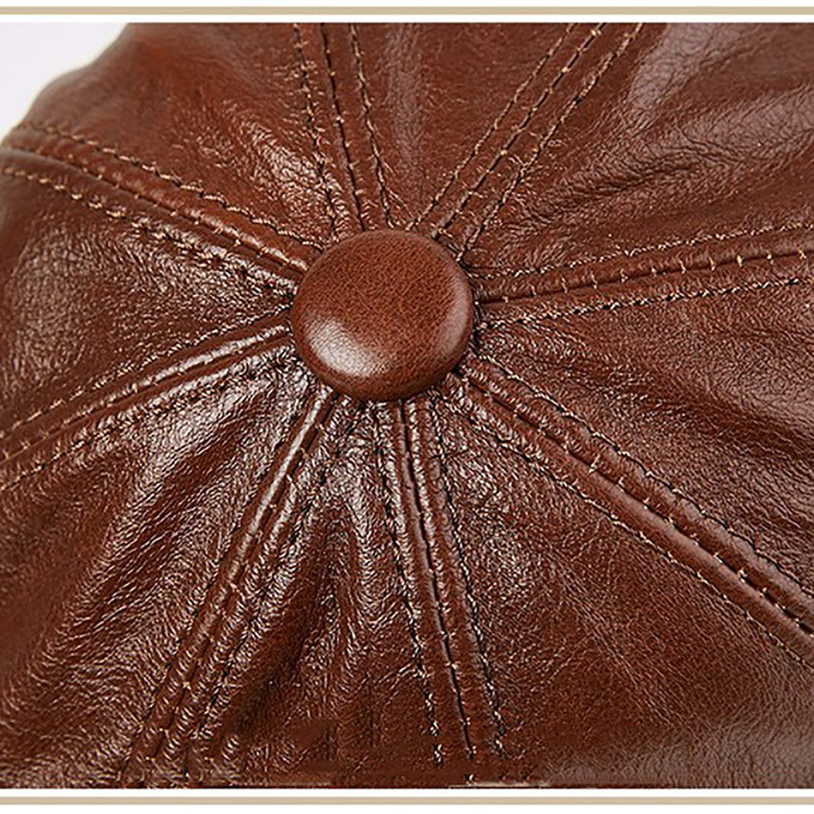 G&F Uomini Pelle Cappello Berretto Ivy Caps Pelle Bovina Cappello Strillone Autunno Inverno