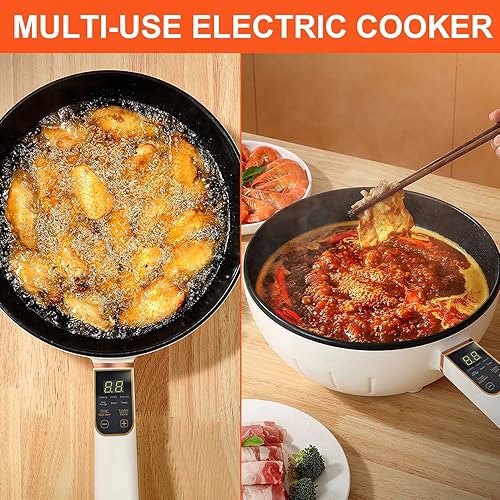 Miniatura 4 de Olla caliente inteligente de 4 L de 1000 W eléctrica con vapor de acero inoxidable con revestimiento antiadherente, mango de control multipotencia y