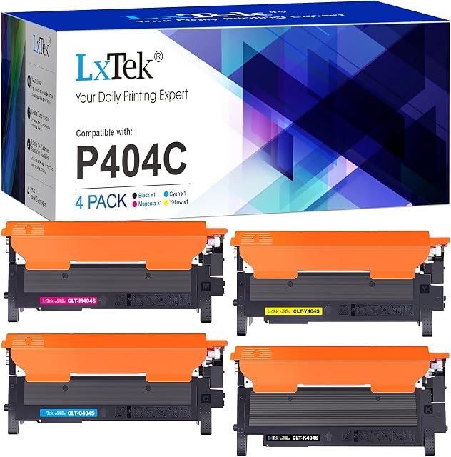 LxTek Compatible Toner Cartridge Replacement for Samsung 404S CLT-P404C for Xpress SL C430 C430W C480 C480W C480FN C480FW (1 Black/1 Cyan/1 Magenta/1 Yellow, 4-Pack)