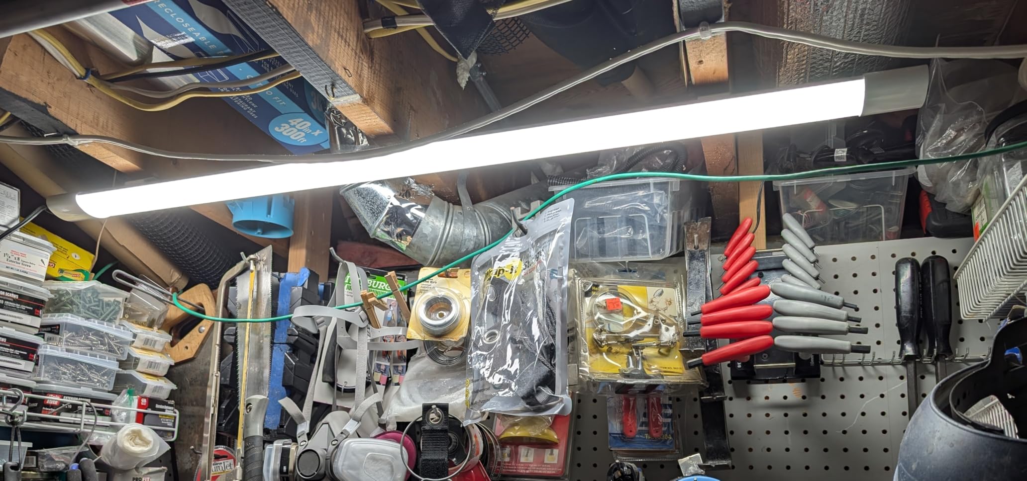 5CCT LED Shop Lights for Workshop 4FT, 20W 30W 40W 2700K 3000K 4000K 5000K 6500K Selectable, Linkable Linear Work Light for Garage Basement, ETL, 2 Pack