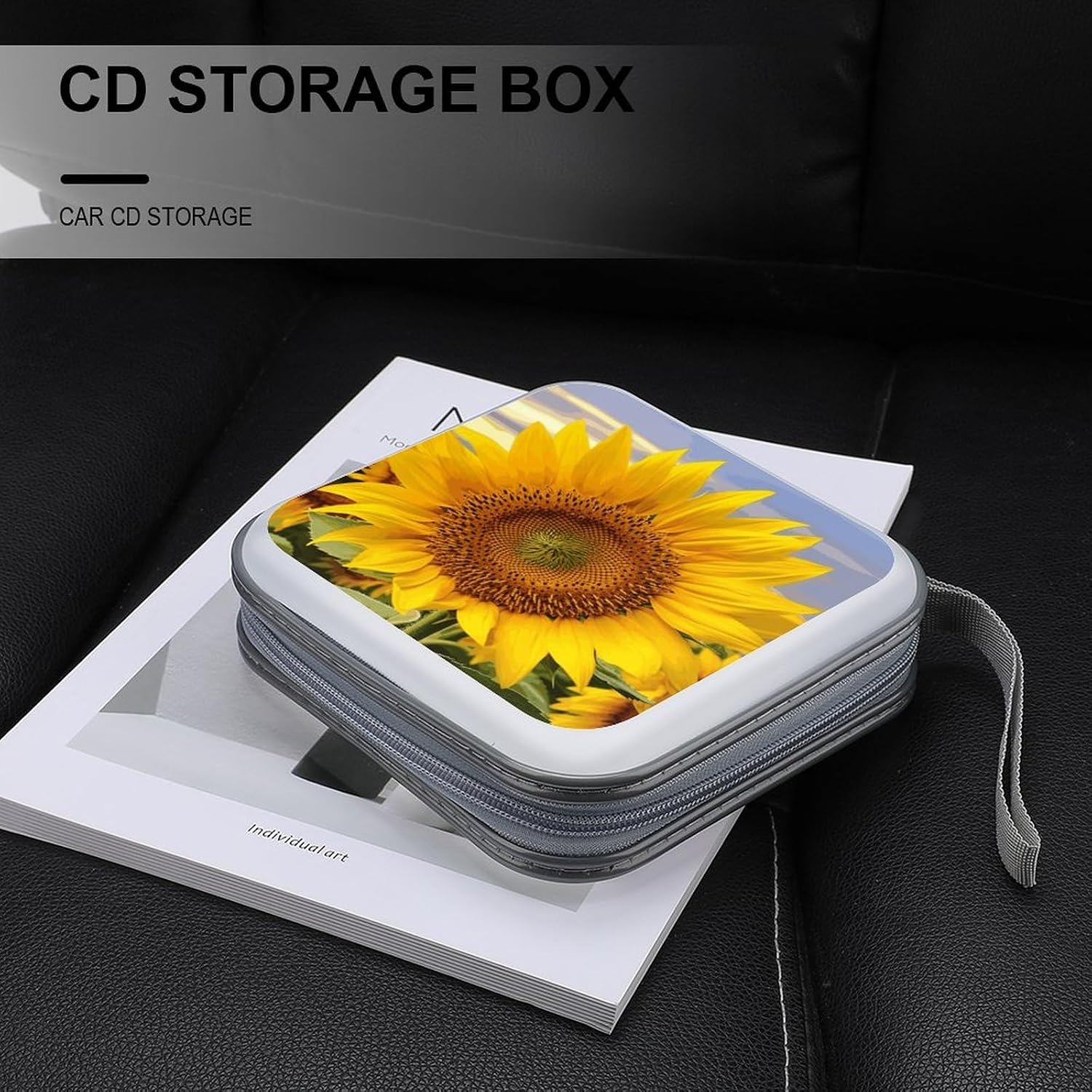 Golden Yellow Sunflower CD Case CD Storage Box DVD Sleeves