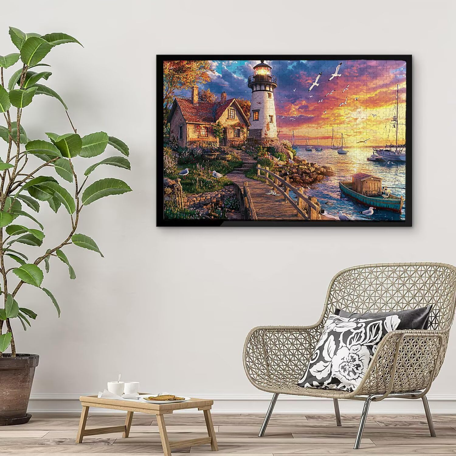 Puzzle para Adultos 3000 Piezas, Faro Puzzle, Difícil, Desafiante, Rompecabezas Encajan Perfectamente, Letras en la Parte Posterior, sin Polvo, Regalo para Personas Mayores 122x80cm s-124
