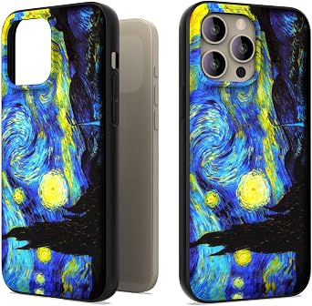 CoverON Art Design for Apple iPhone 16 Pro Max Case, Slim TPU Rubber Flexible Skin Cover Thin Lightweight Silicon Sleeve Fit iPhone 16 Pro Max Phone Case - Starry Night Van Gogh