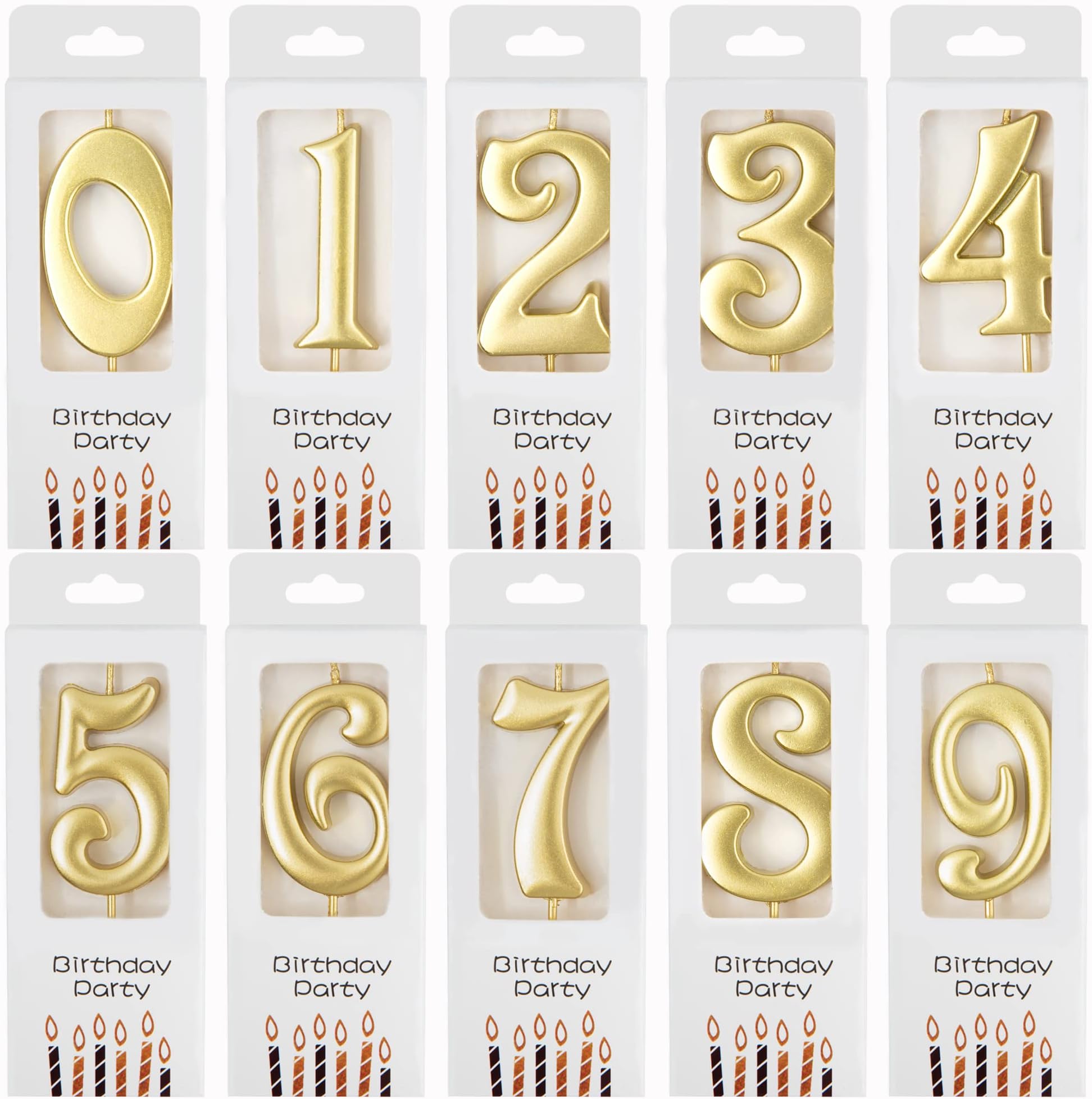 PHD CAKE 10-Count 0-9 Gold Number Birthday Candles, Number One Birthday, Gold Number Candles, Party Celebration, Baby Showers