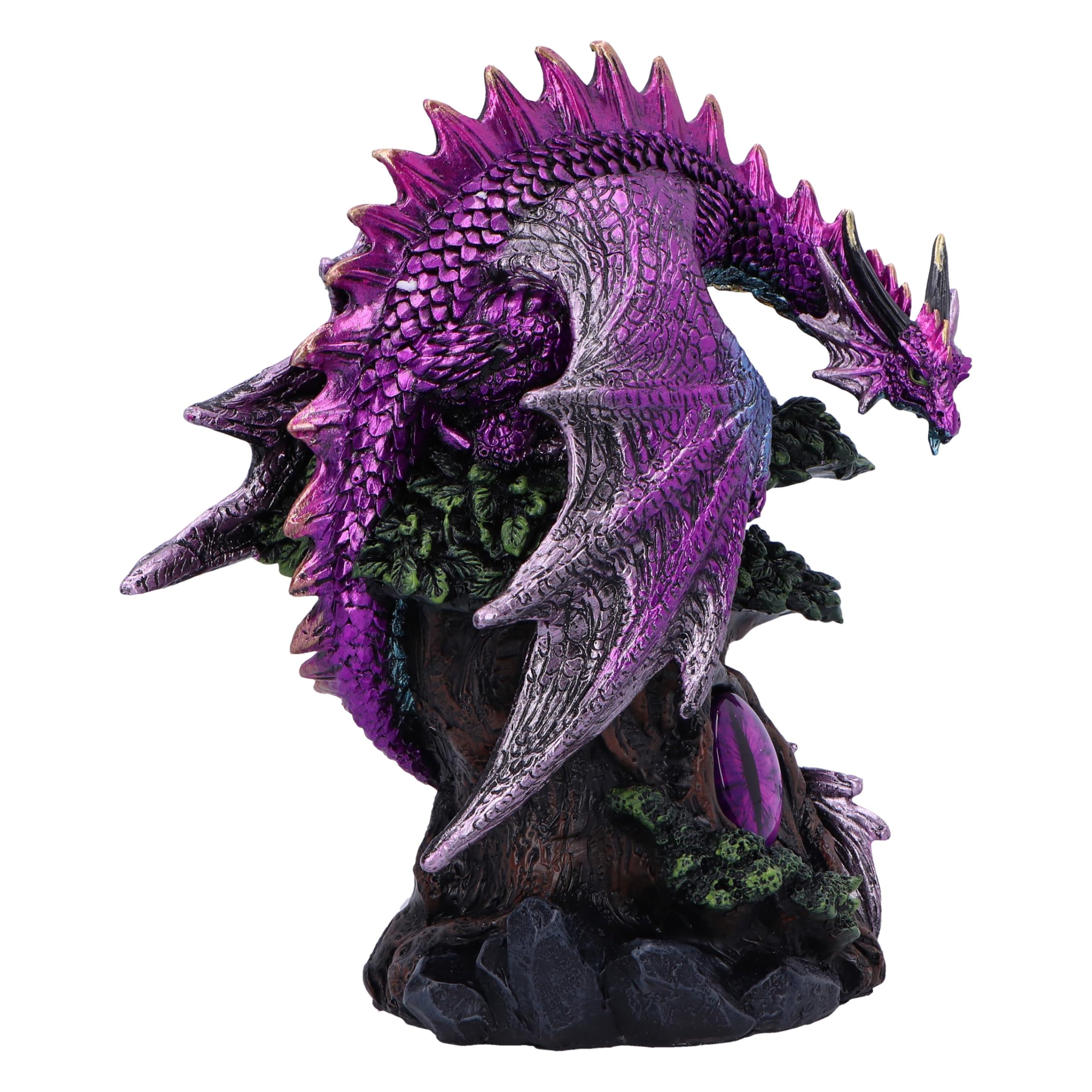 Nemesis Now Drakonische Seher-Figur 17 cm, Harz, rosa/lila, Drache auf Baum, lila Drachen-Ornament, Drachen-Geschenkartikel, aus feinstem Harz gegossen, fachmännisch handbemalt