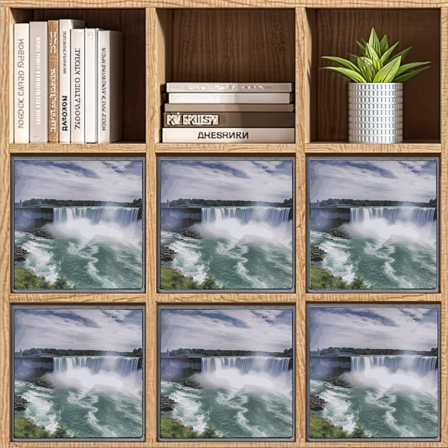Niagara Falls Storage Cubes Set of 6 Storage Bins with Handles Collapsible Storage Basket Fabric Storage Box for Shelves Large Closet Shelf Organizer for Organization 11 Inch