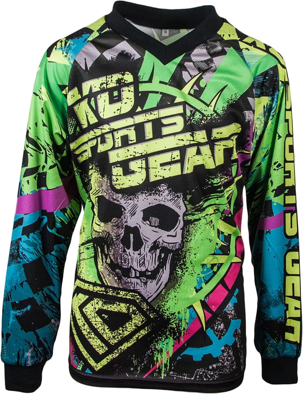 Boy's Dirt Bike Shirt and Motocross Jersey, Longsleeve MX Gear for BMX and MTB Riding, Youth Sizes XXS-L