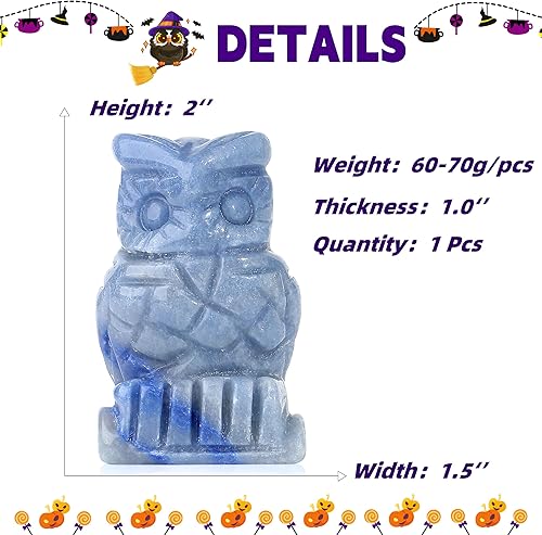Miniatura 10 de YATOJUZI Decoración de búho, obsidiana negra, cristales curativos naturales, lindas decoraciones, estatuas de búhos, escultura, piedras preciosas