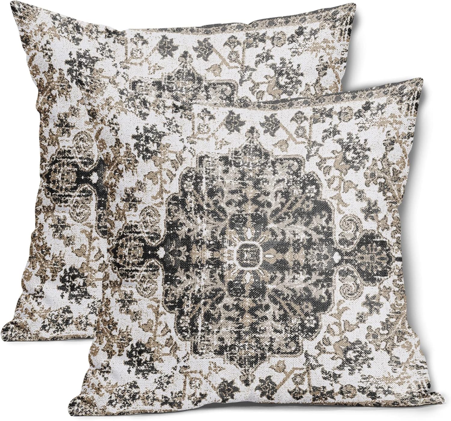 Black White Grey Ethnic Boho Throw Pillow Covers 18X18