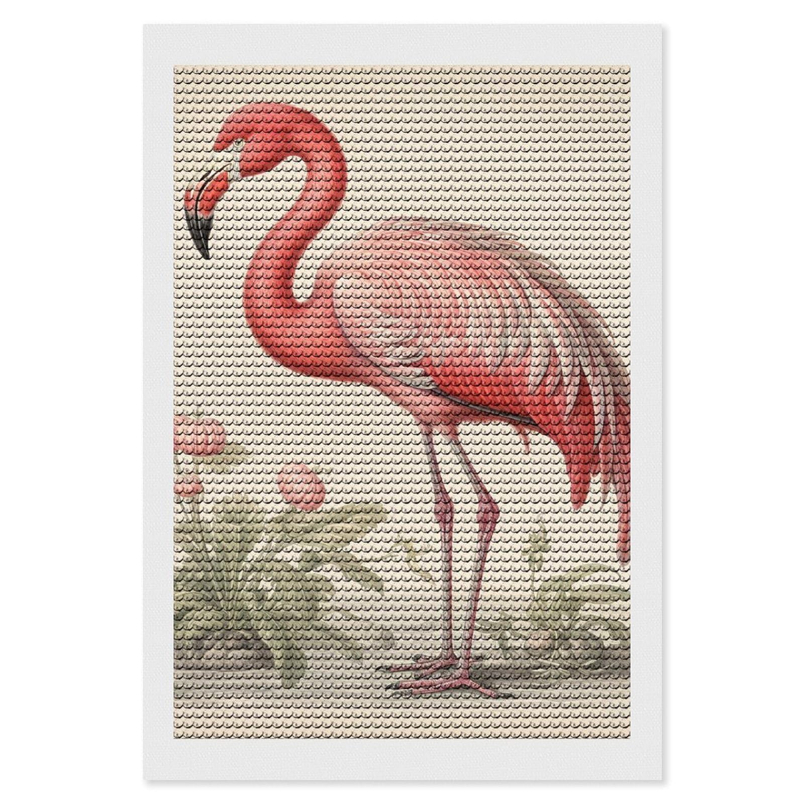 Art Flamingo Diamond Art Kits for Adults, DIY 5D Diamonds Painting Kits for Beginner, Round Full Drill Diamond Dots Painting, Diamonds Pictures Gem Art and Crafts Wall Decor 8"x12"