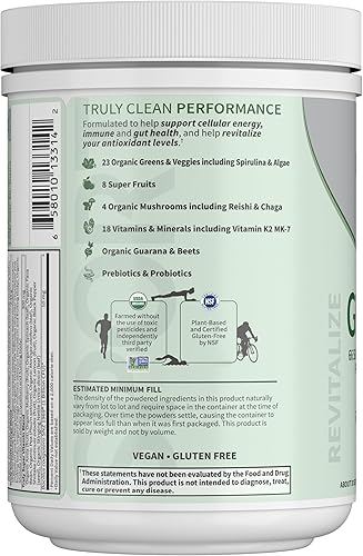 Miniatura 7 de Garden of Life Sport Nutrition Verdes y superalimentos en polvo para mujeres y hombres, bayas de manzana, mezcla orgánica, espirulina, fruta,