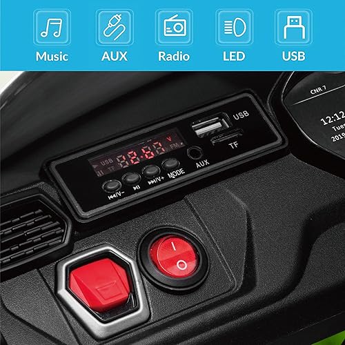 Miniatura 4 de Kidzone - Vehículo eléctrico para niños con licencia de 12 V y 7 Ah Lamborghini Urus con control remoto de 24 G radio puerto USB AUX suspensión de