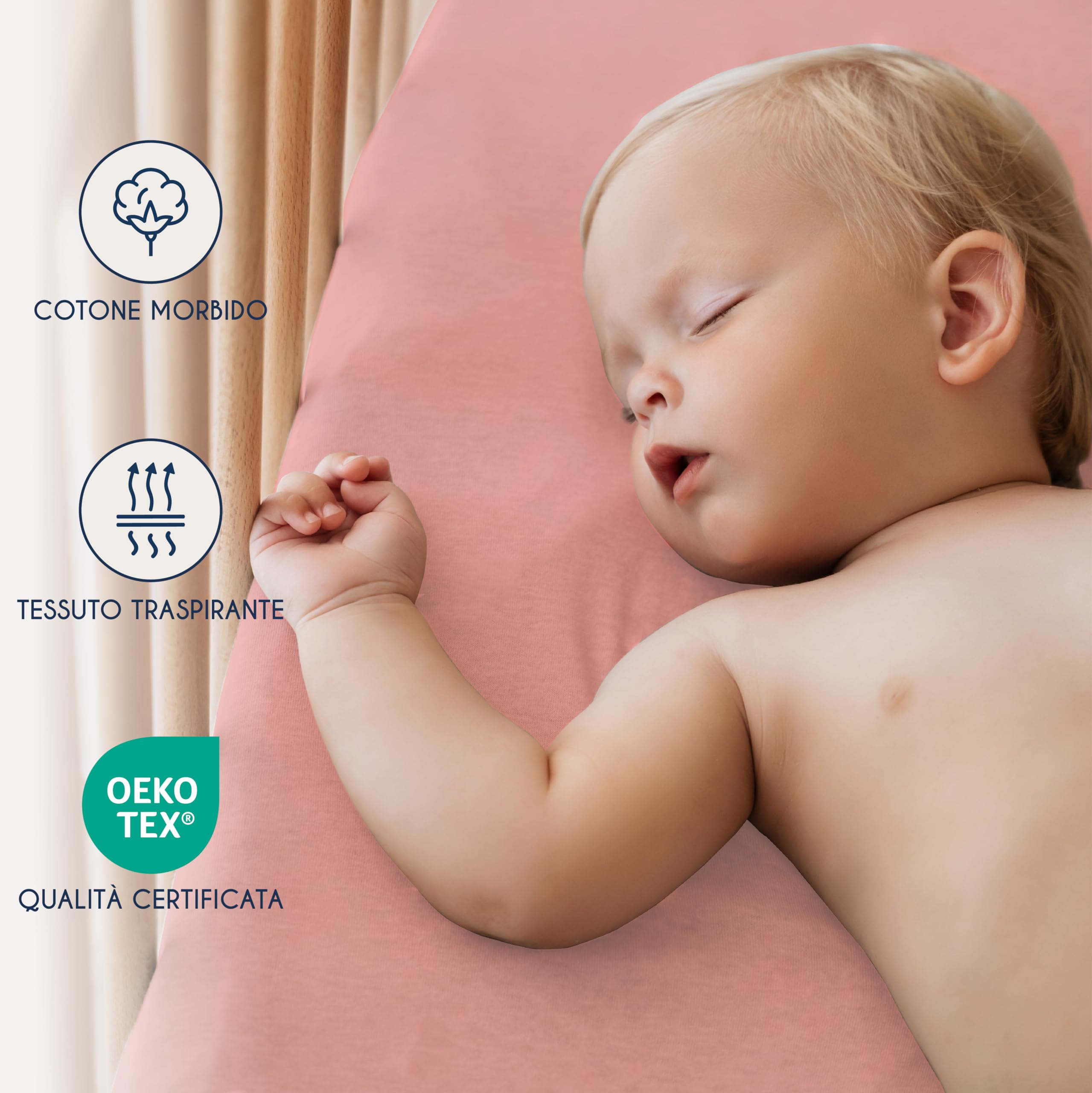 Lenzuola Con Angoli Per Lettino Bambino - Set 2 Pezzi Cotone Jersey Certificato Oeko Tex - Foto 12