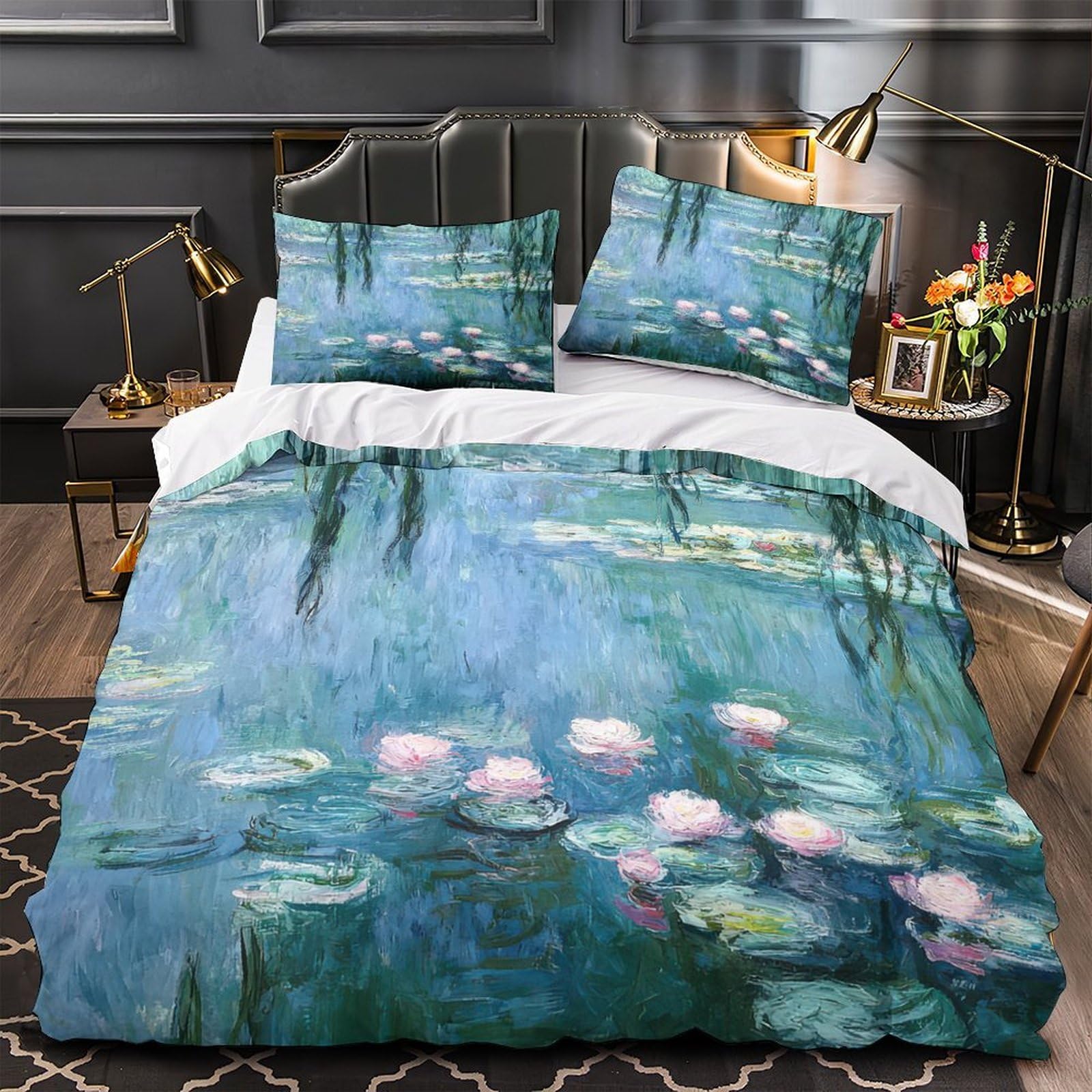 Housse de couette nénuphars zippée pour en finir avec la corvée du lit