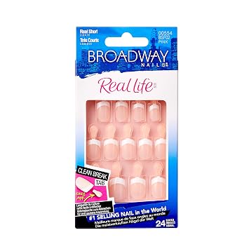 Kiss Broadway Nails Real Life French Nail Kit, 24 Count