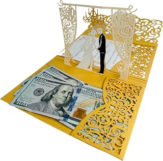 Wedding Cards for Bride and Groom - Pop-Up Congratulations Card with Money Holder for Cash Gift – Elegant Marriage Card for Bridal Shower, Wedding Shower, Son & Daughter in Law, Engagement, or Newlyweds with Envelope (Timeless Devotion)