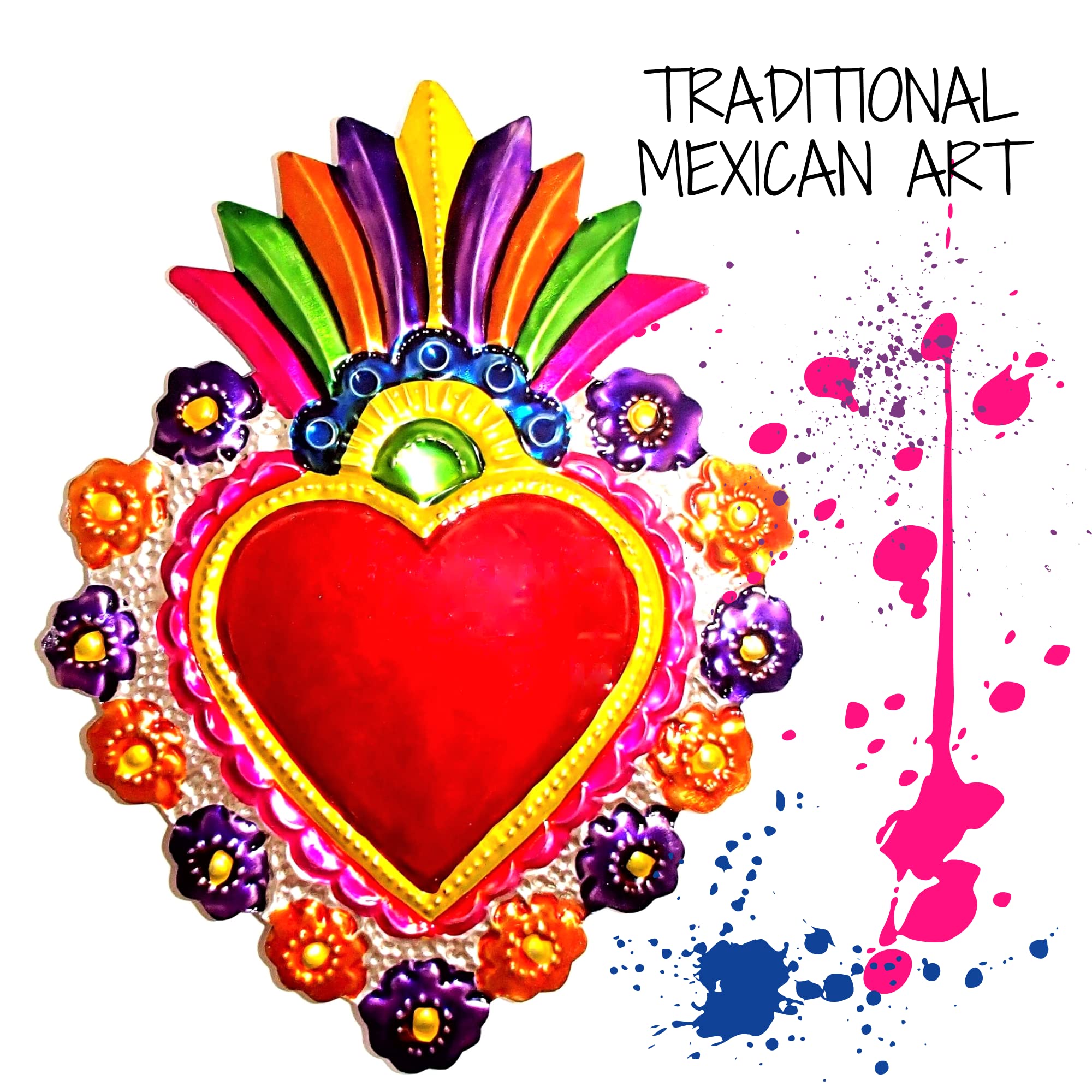 Amazon.co.jp: Mexican Hearts Milagros Mexicanos 5ピース カラフル