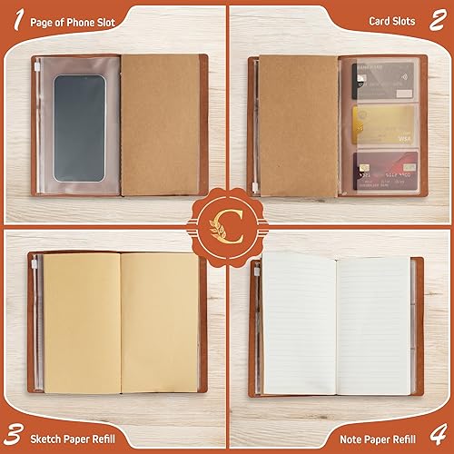 Miniatura 3 de Cuaderno de cuero  Regalos con monograma para regalos de agradecimiento a profesores, cuadernos personalizados para hombres, bloc de notas