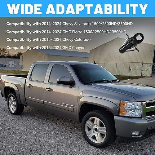 Miniatura 5 de Paquete de 2 anclajes de amarre para caja de camioneta 23146899 para Chevy ColoradoGMC CanyonChevy SilveradoGMC Sierra, gancho de amarre de carga