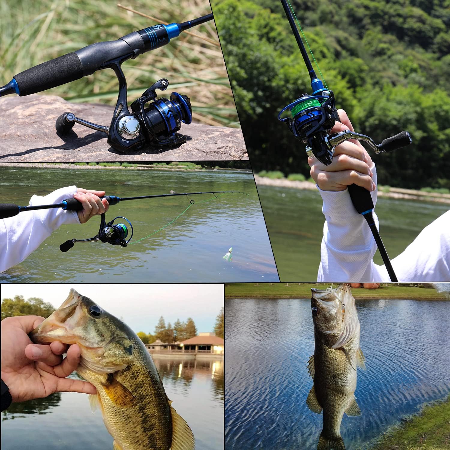 Sougayilang Ultralight Fishing Rod Reel Combos,Portable 2-Piece Spinning Fishing Pole with Stainless Steel Guides