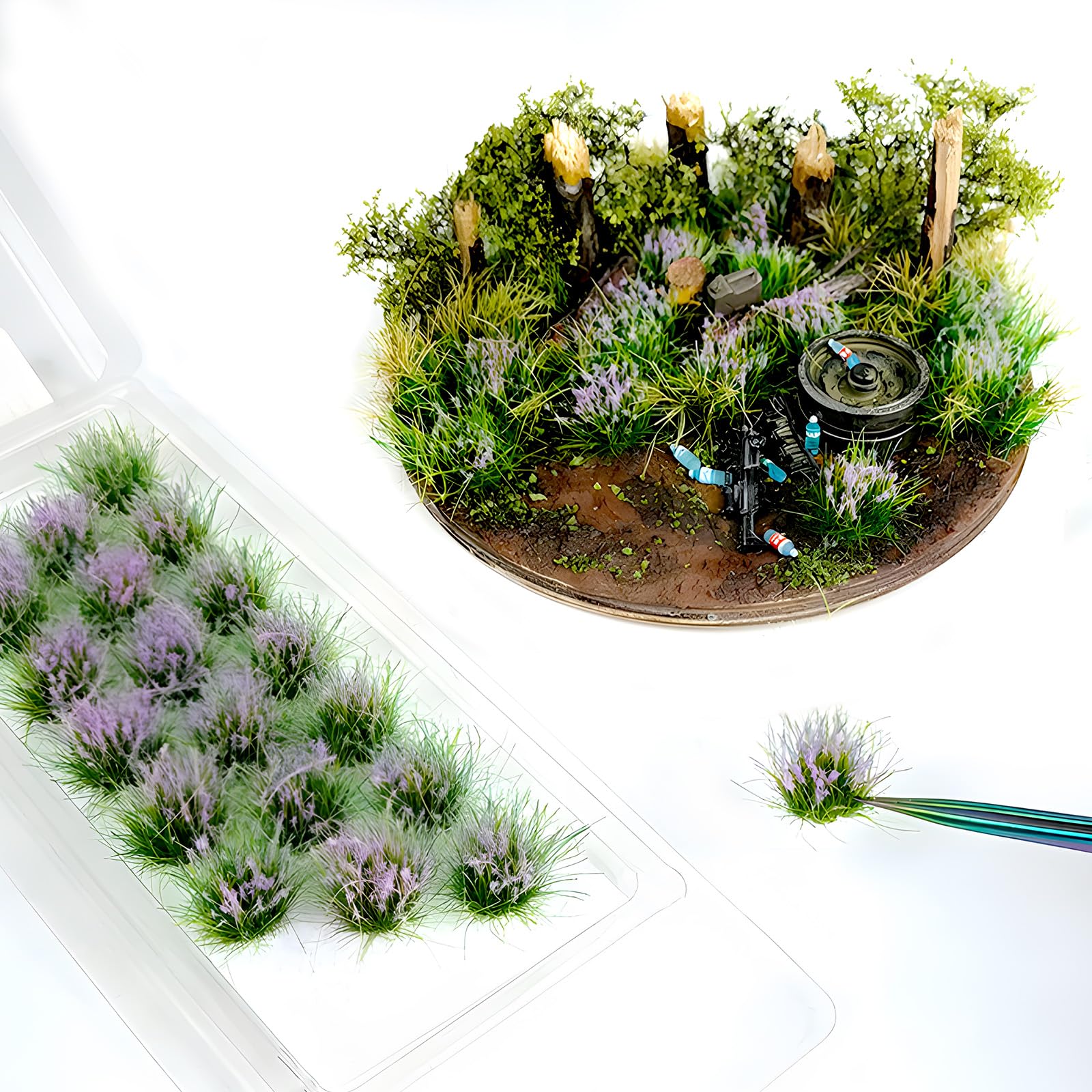 Model Train Scenery 5-Pack Static Grass Tufts For Model Landscaping ...