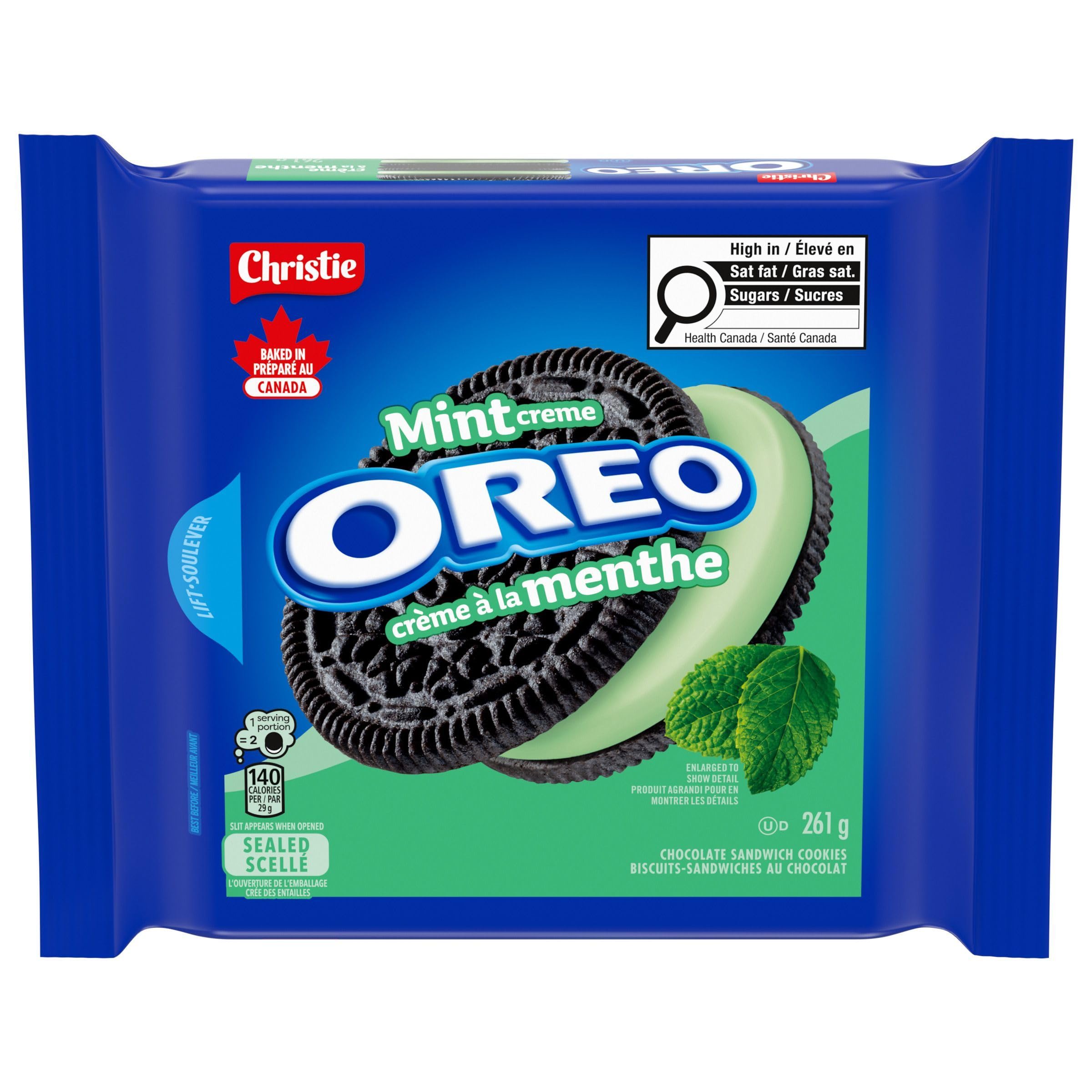 Christie Oreo Mint Creme Chocolate Sandwich Cookies 261g [Canadian]