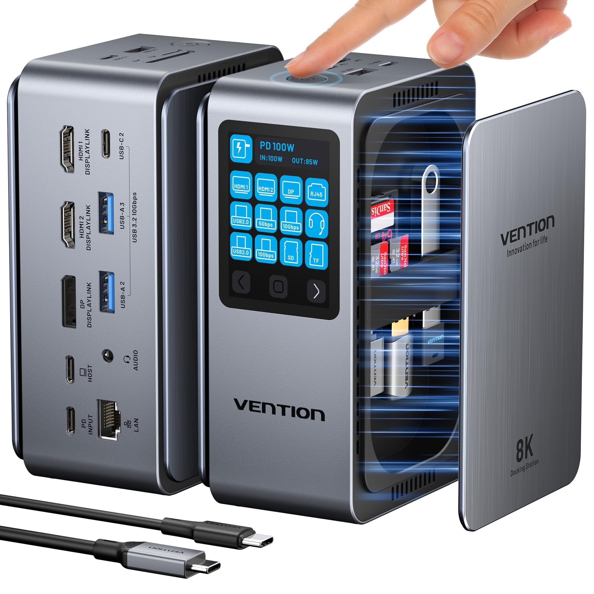 VENTION 13-in-1 Laptop Docking Station 3 Monitors with Touch