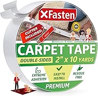 Vista 16 de XFasten Cinta adhesiva de doble cara para alfombras de área, 3 pulgadas x 20 yardas, cinta antideslizante de agarre resistente, funciona como agarre