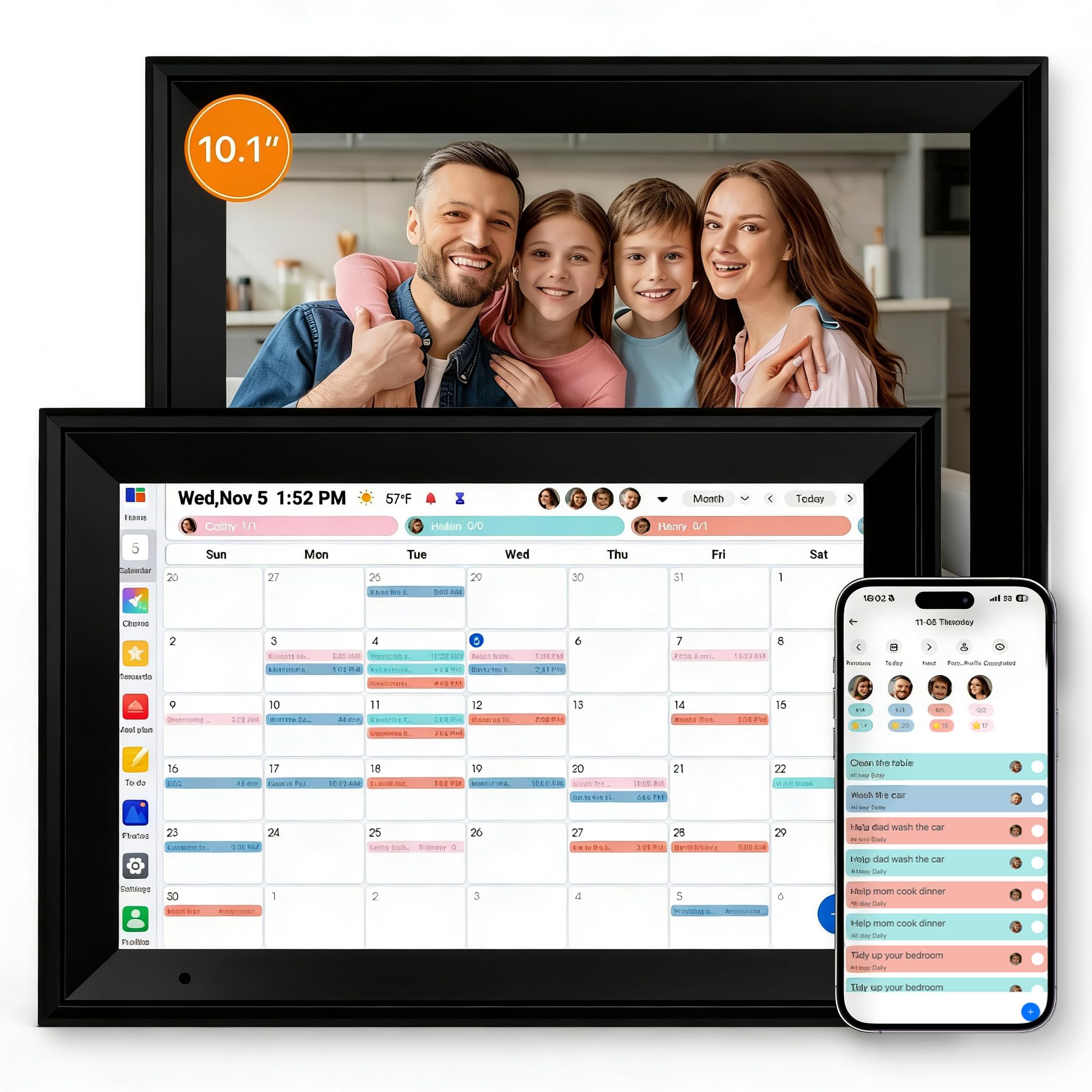 Cadre Photo Numérique WiFi 8 Pouces Avec écran Tactile IPS HD, Version Améliorée 2022, Configuration Facile pour Partager des Photos ou des Vidéos à Distance via l'application AiMOR, Où Que Vous Soyez
